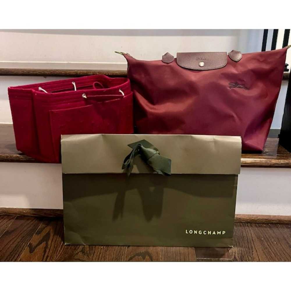 Longchamp LE PLIAGE maroon handbag + organizer - … - image 3