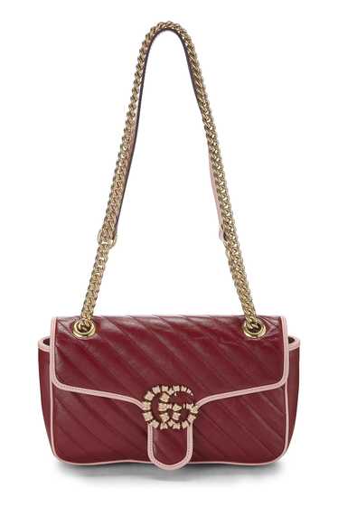 Red Leather Torchon GG Marmont Shoulder Bag Small… - image 1