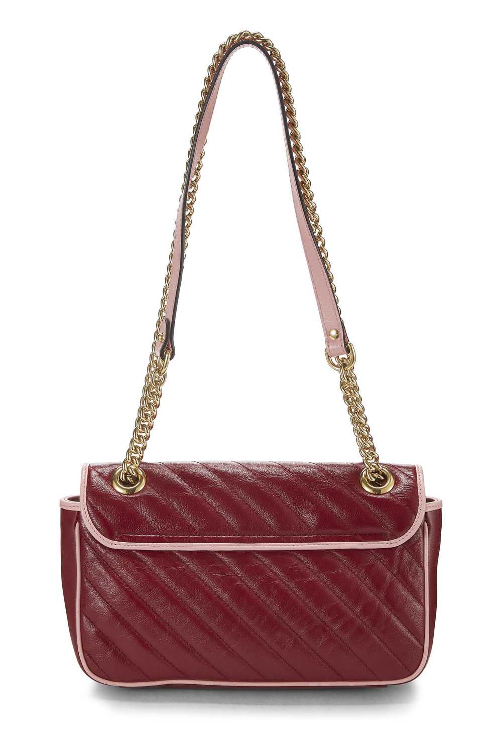 Red Leather Torchon GG Marmont Shoulder Bag Small… - image 4