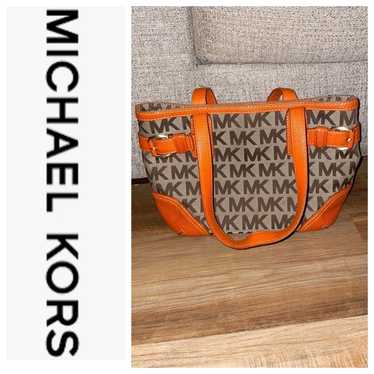 Michael Kors Orange & Brown Bag