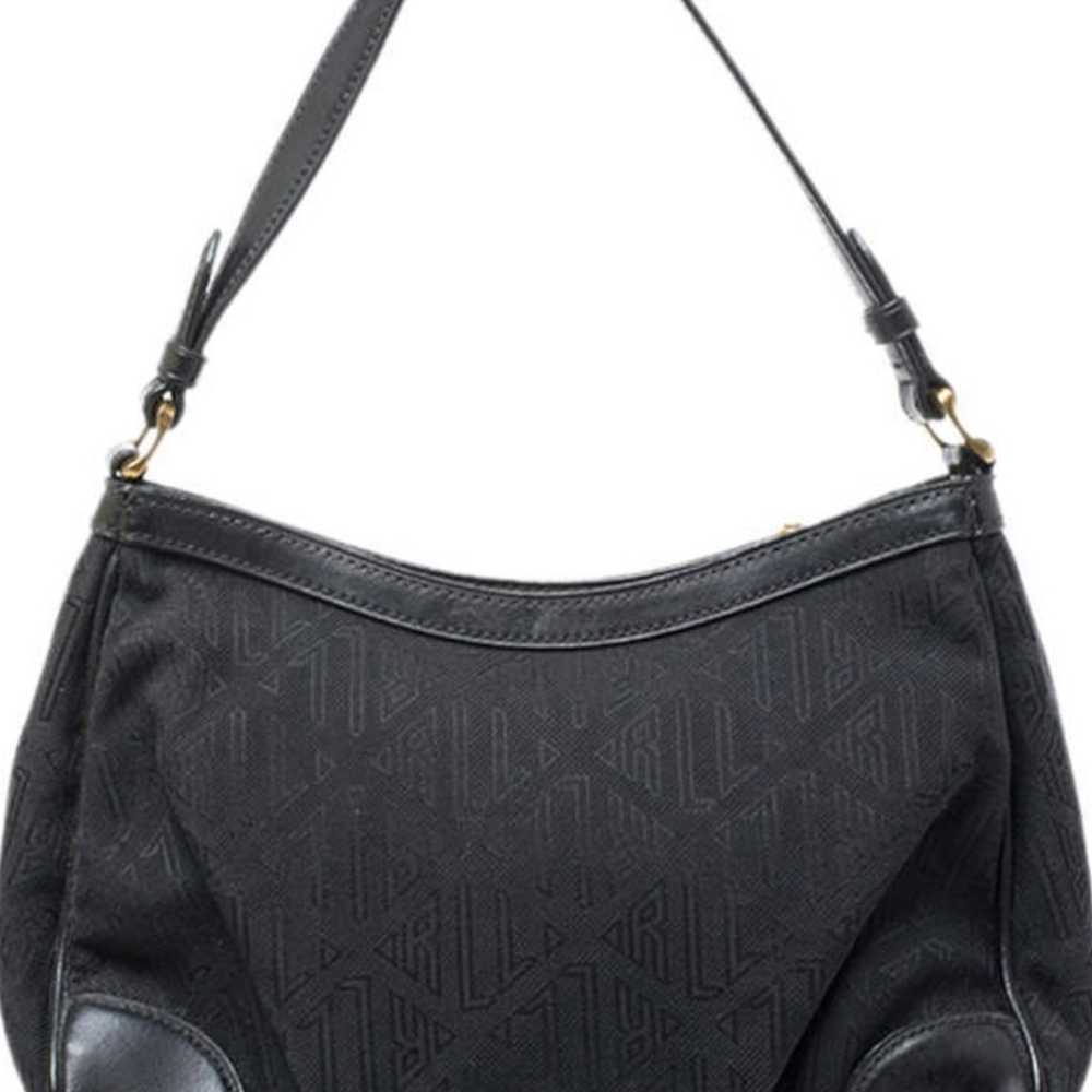 Ralph Lauren Black Canvas and Leather Shoulder Bag - image 2