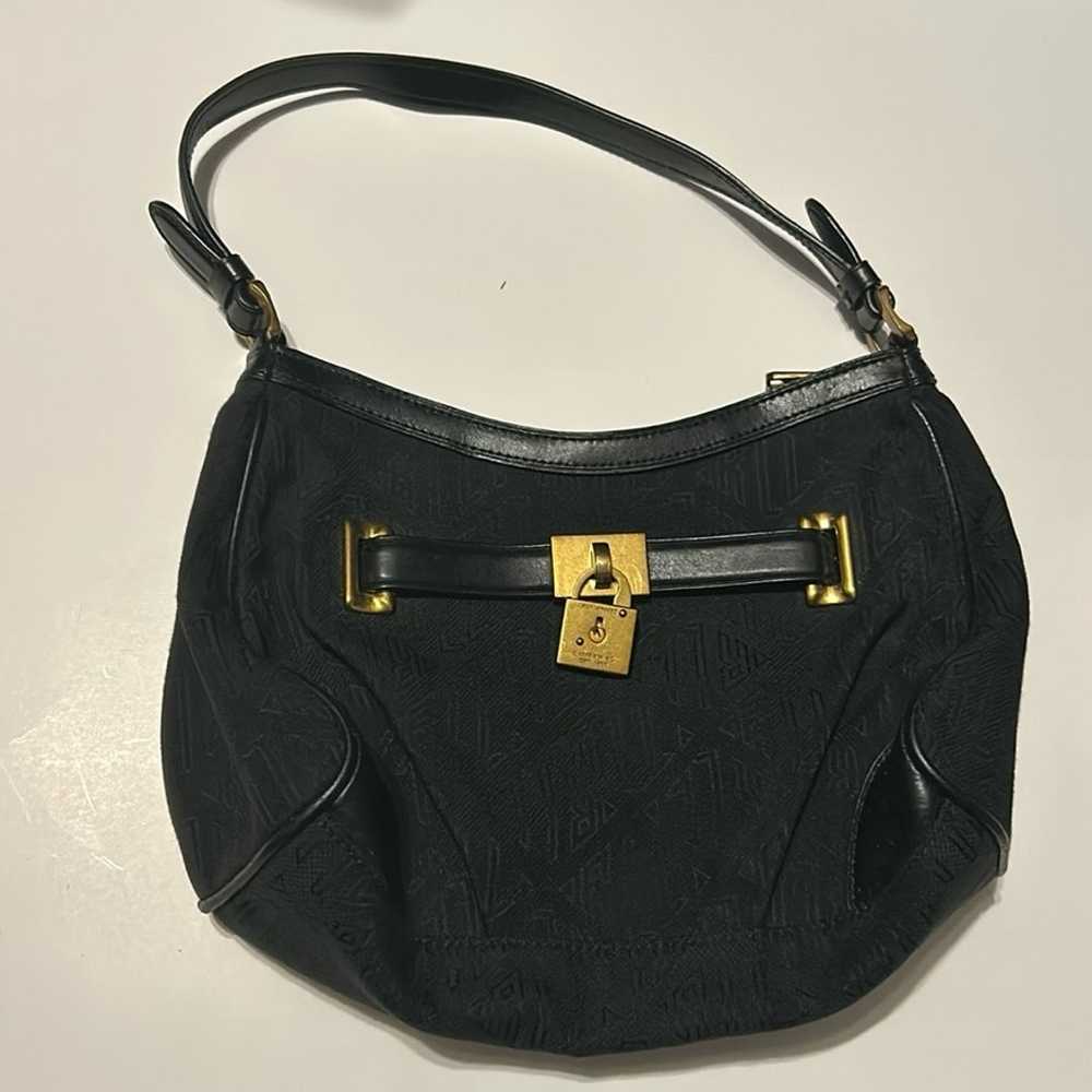 Ralph Lauren Black Canvas and Leather Shoulder Bag - image 3