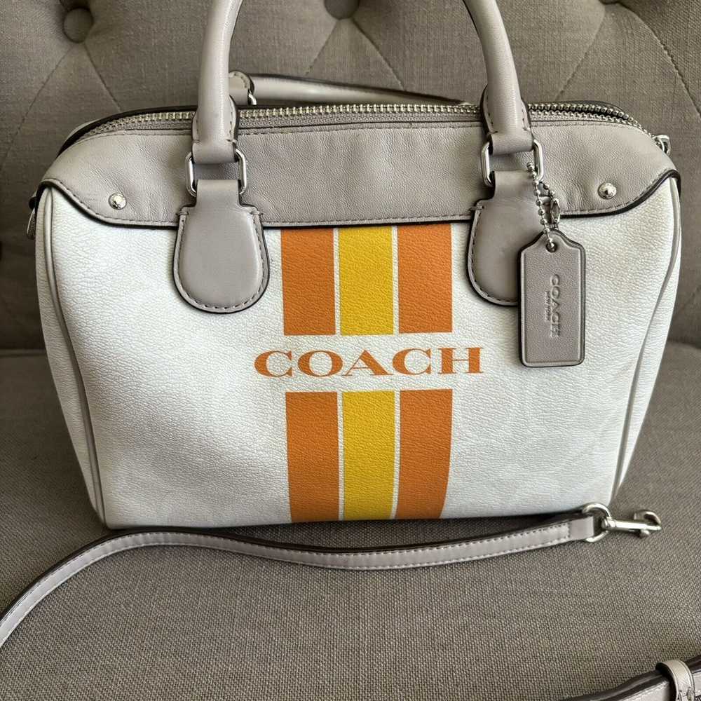 Coach Varsity Stripe City Zip in Signature Silver… - image 2