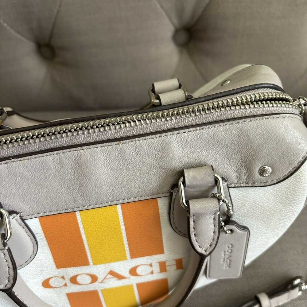 Coach Varsity Stripe City Zip in Signature Silver… - image 5