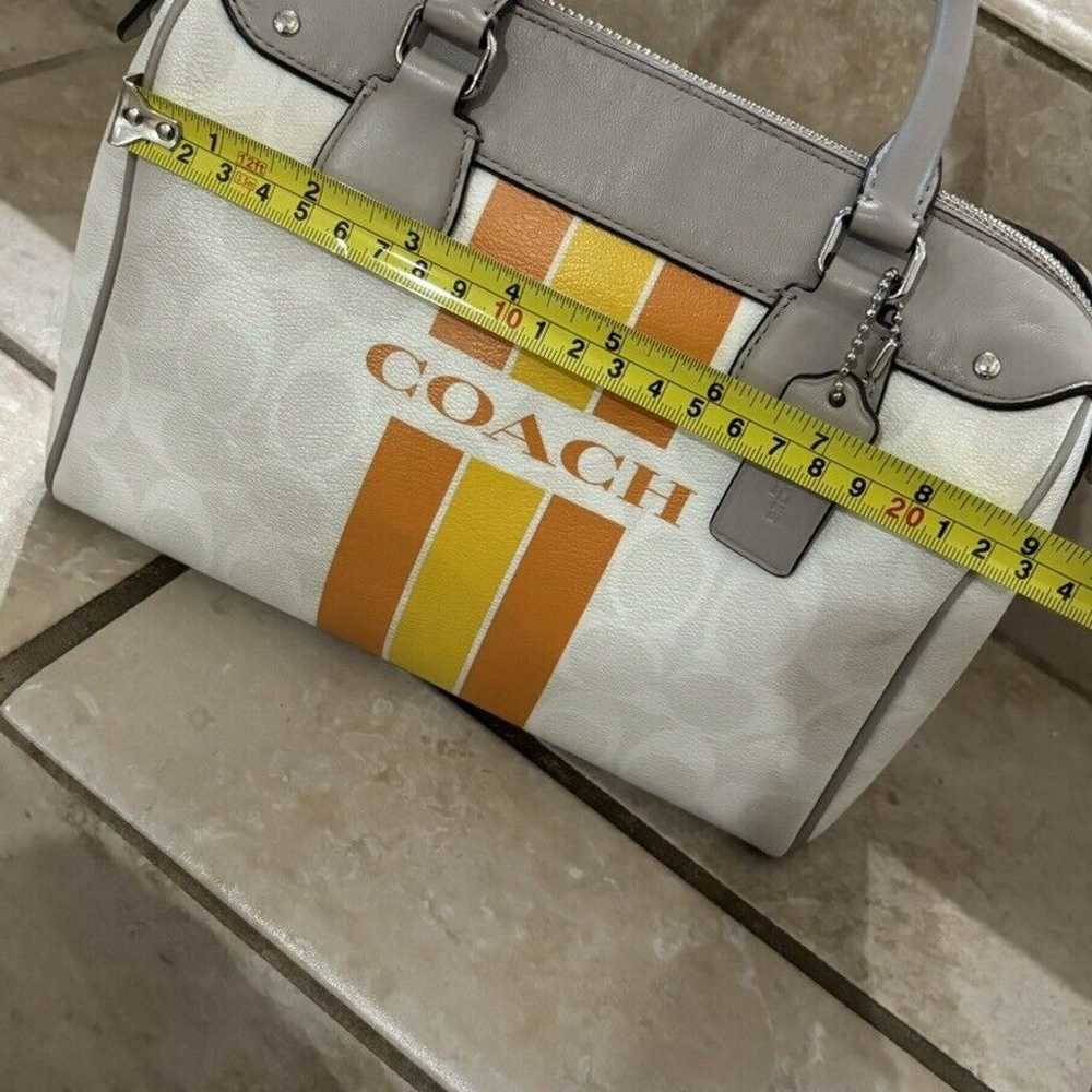 Coach Varsity Stripe City Zip in Signature Silver… - image 9