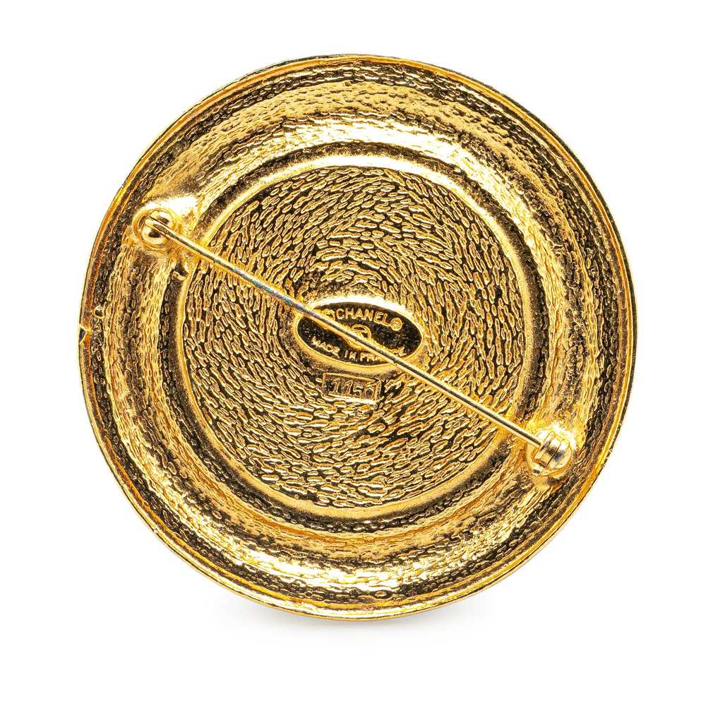 Gold Chanel Vintage '31 Rue Cambon' Hammered Broo… - image 2