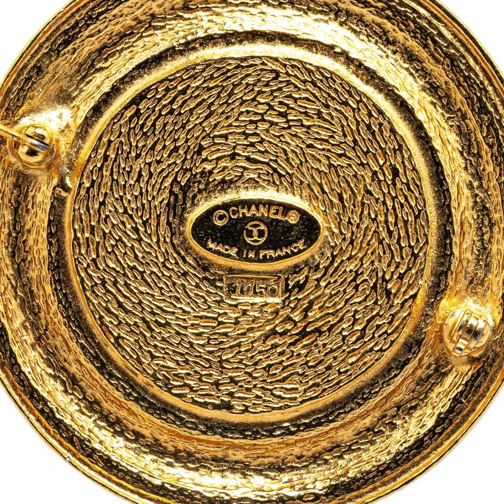 Gold Chanel Vintage '31 Rue Cambon' Hammered Broo… - image 3