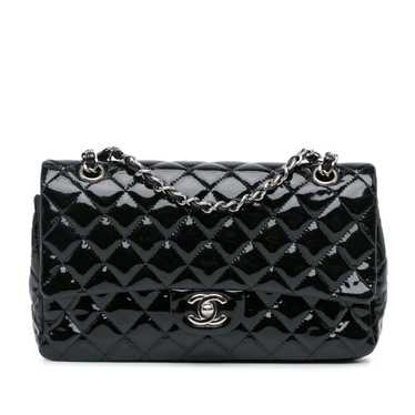 Black Chanel Medium Classic Patent Double Flap Sh… - image 1