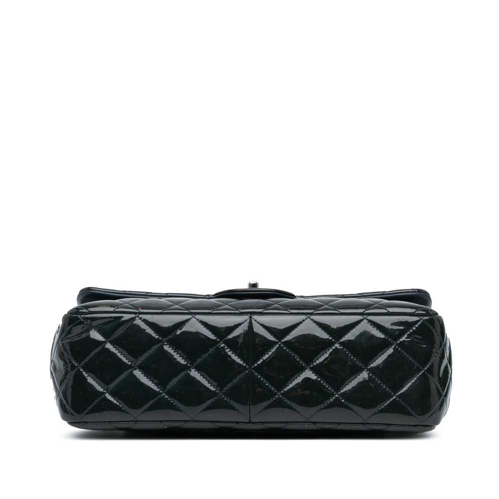 Blue Chanel Jumbo Classic Patent Double Flap Shou… - image 3