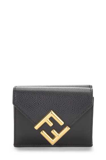 Black Leather 'FF' Compact Wallet Send in SMS Sen… - image 1