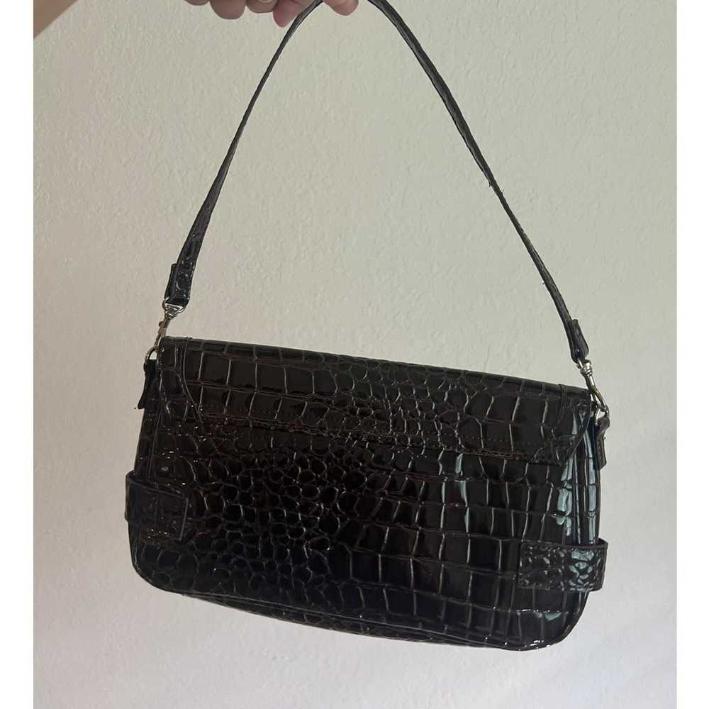 Vintage Nine West Faux Croc Buckle Brown Bag - image 3