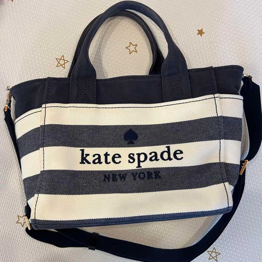 Kate Spade shoulder bag white navy stripes - image 1