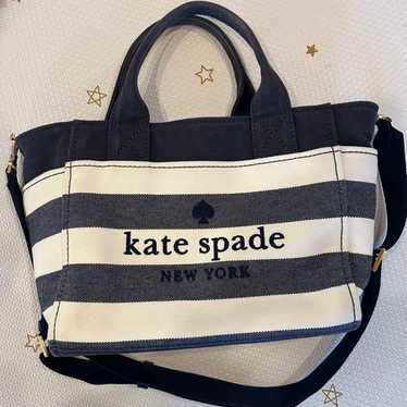 Kate Spade shoulder bag white navy stripes