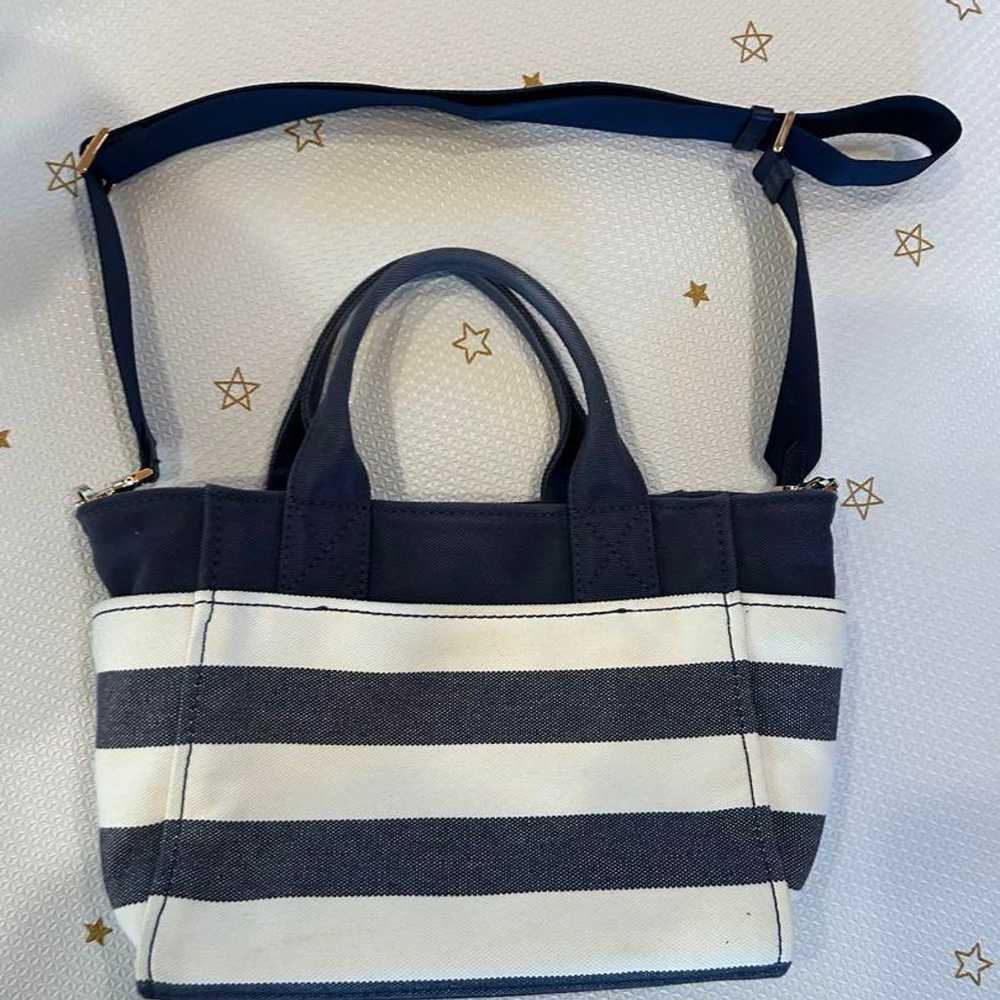 Kate Spade shoulder bag white navy stripes - image 2