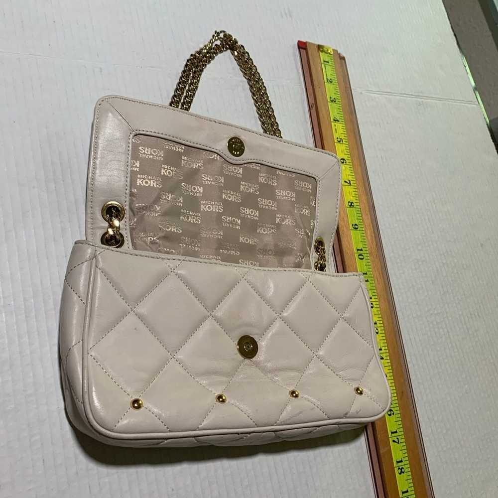 MICHAEL KORS HAMILTON QUILT VANILLA WHITE LEATHER… - image 10