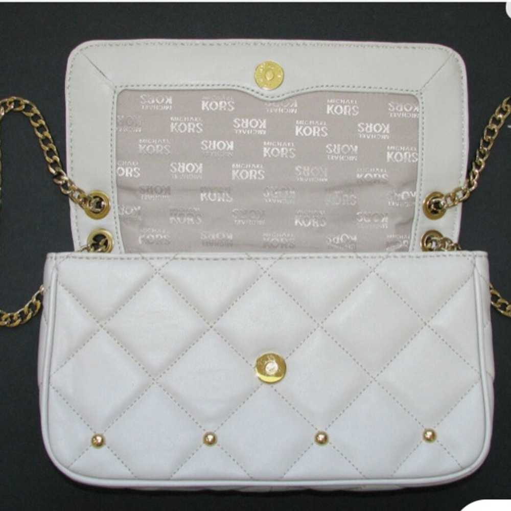 MICHAEL KORS HAMILTON QUILT VANILLA WHITE LEATHER… - image 2