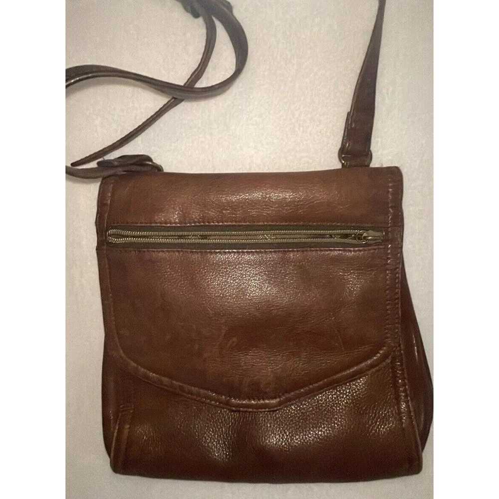 Vintage fossil Brown Genuine leather Crossbody ha… - image 1