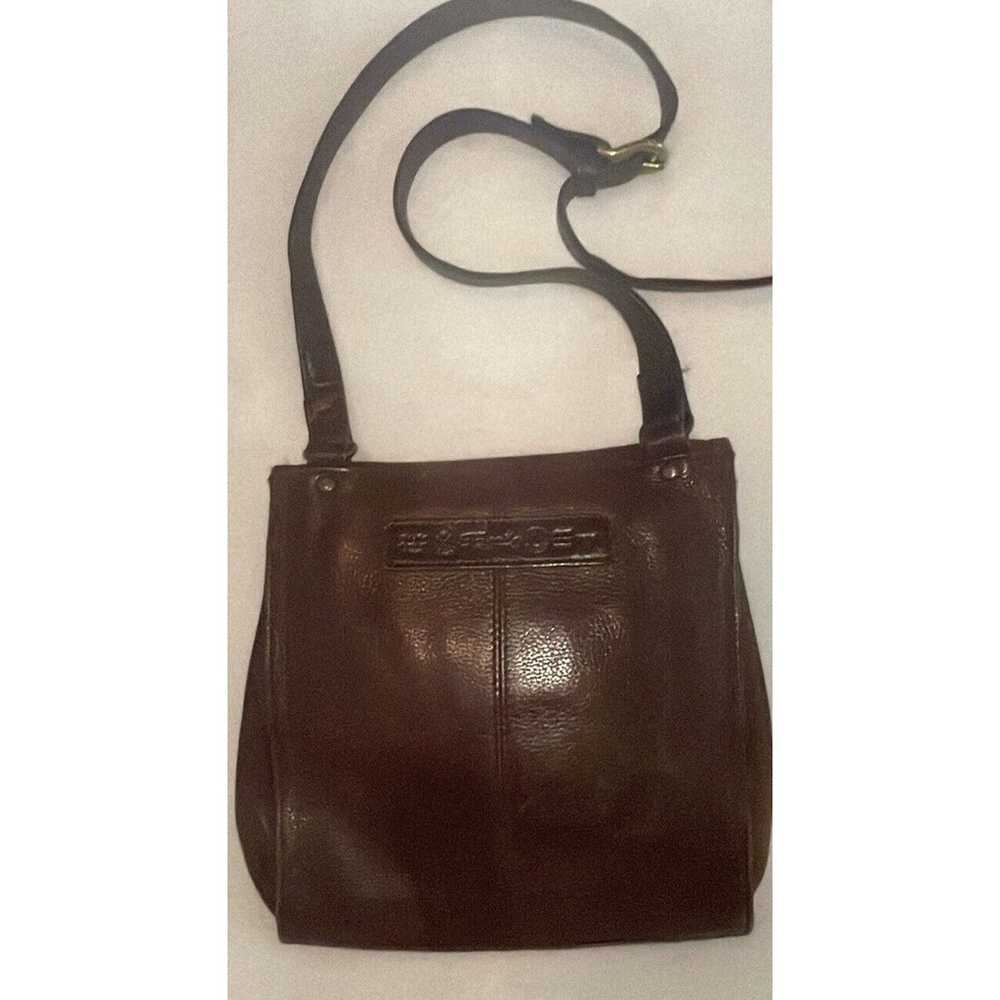 Vintage fossil Brown Genuine leather Crossbody ha… - image 4