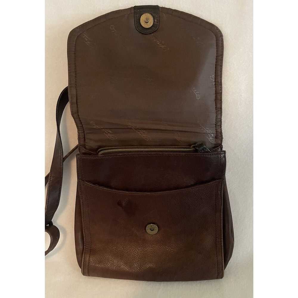 Vintage fossil Brown Genuine leather Crossbody ha… - image 6