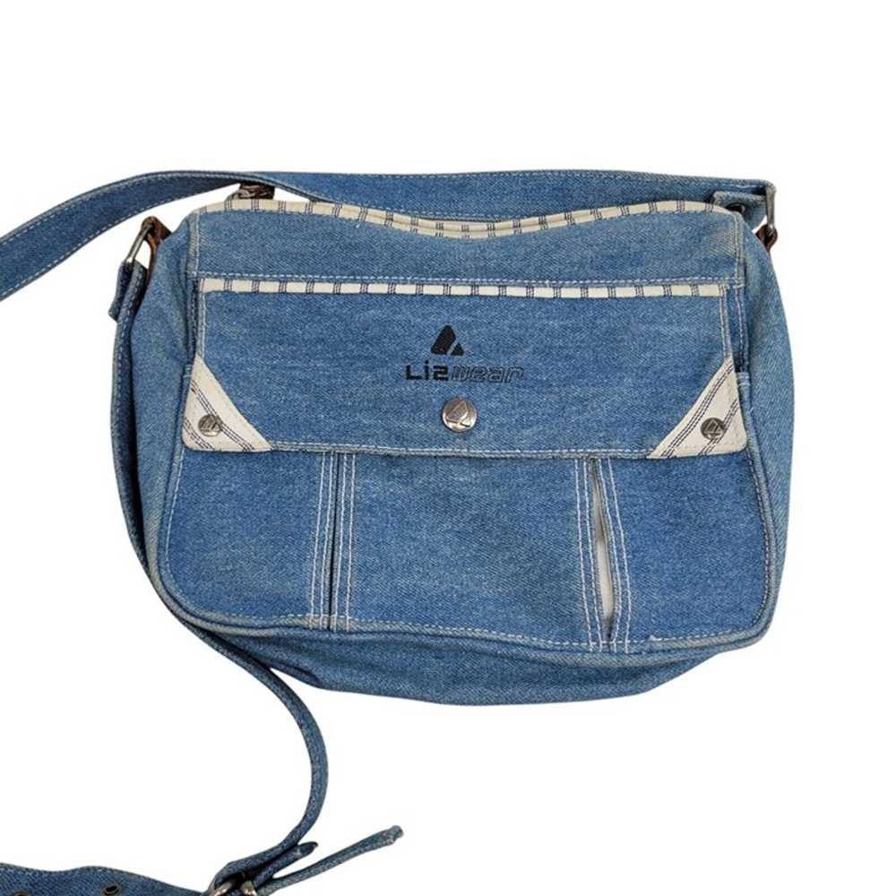 Vintage 90s Liz Claiborne Crossbody Denim Shoulde… - image 1