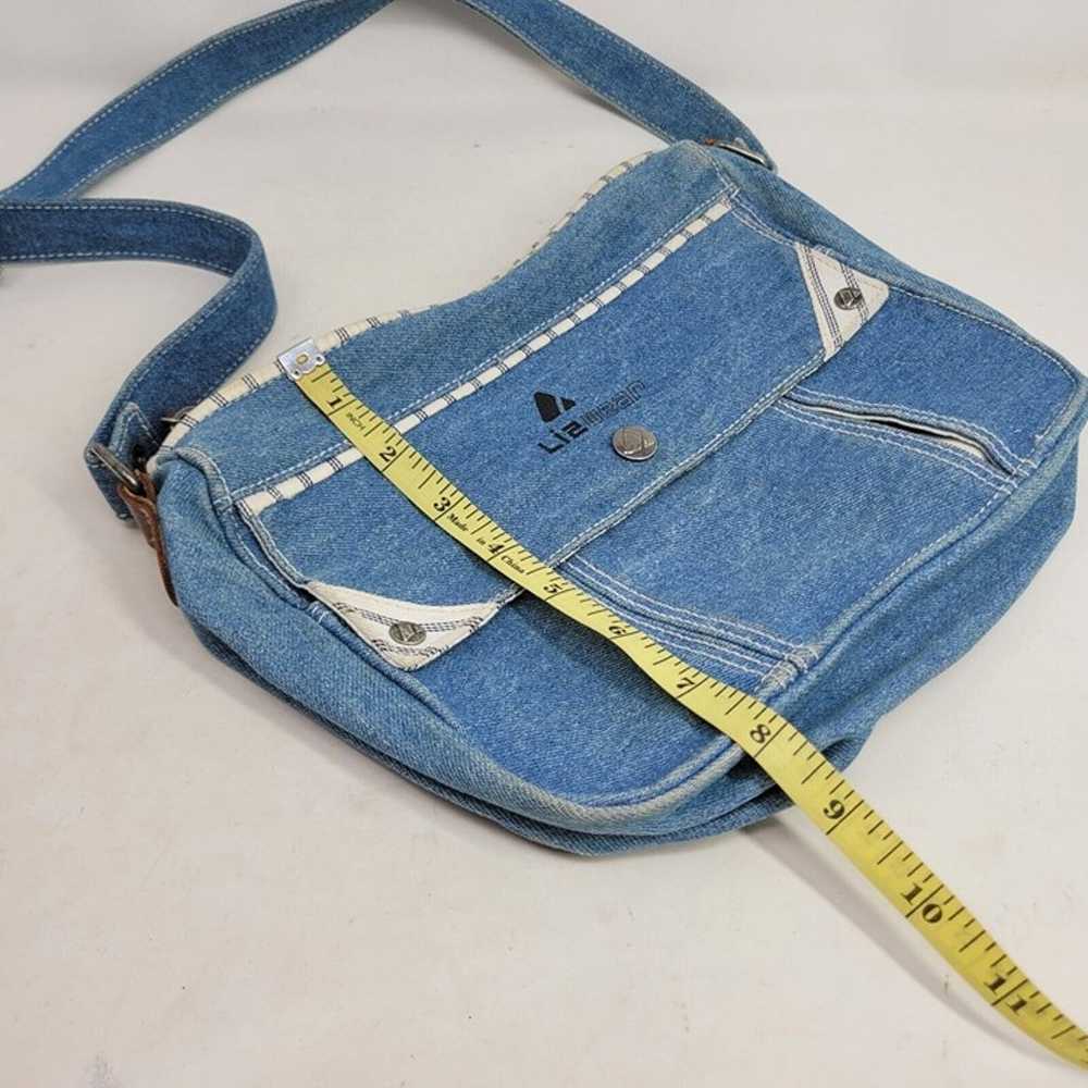 Vintage 90s Liz Claiborne Crossbody Denim Shoulde… - image 8