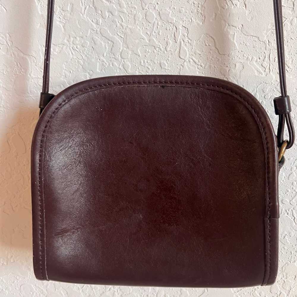 Vintage Coach Dark Brown Leather Small Crossbody … - image 1