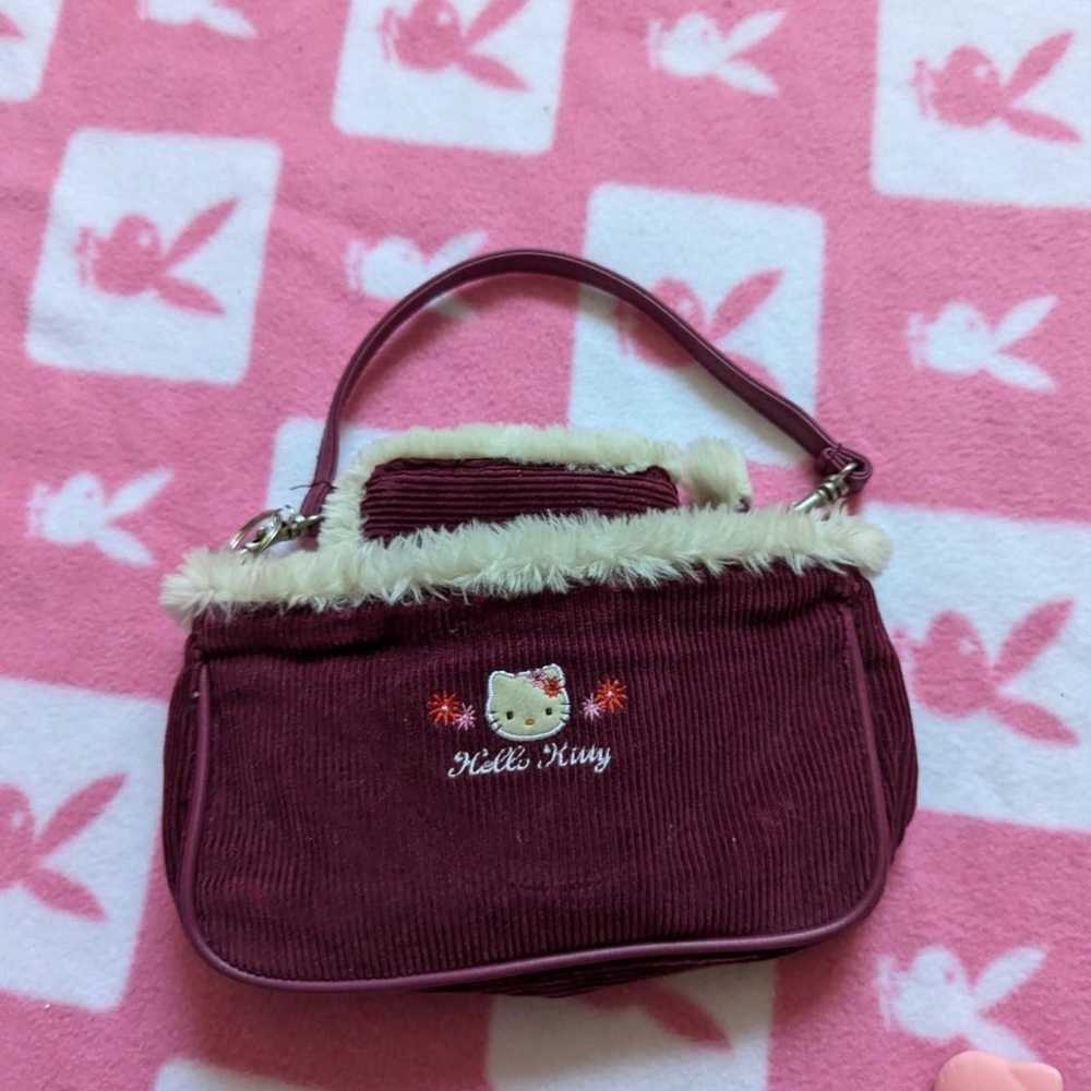 hello kitty purse / bag and wallet corduroy 
maro… - image 7