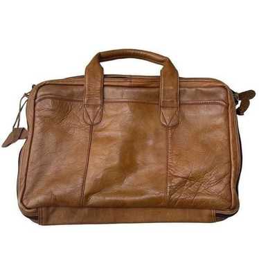 Vintage Genuine Leather Briefcase Messenger Bag U… - image 1