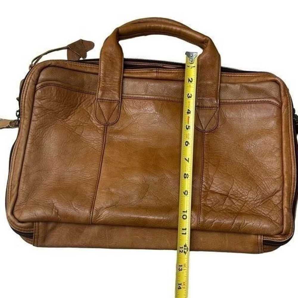 Vintage Genuine Leather Briefcase Messenger Bag U… - image 3