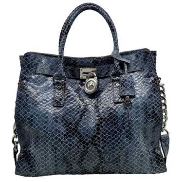 Michael Kors Blue Suede Python Embossed Hamilton T