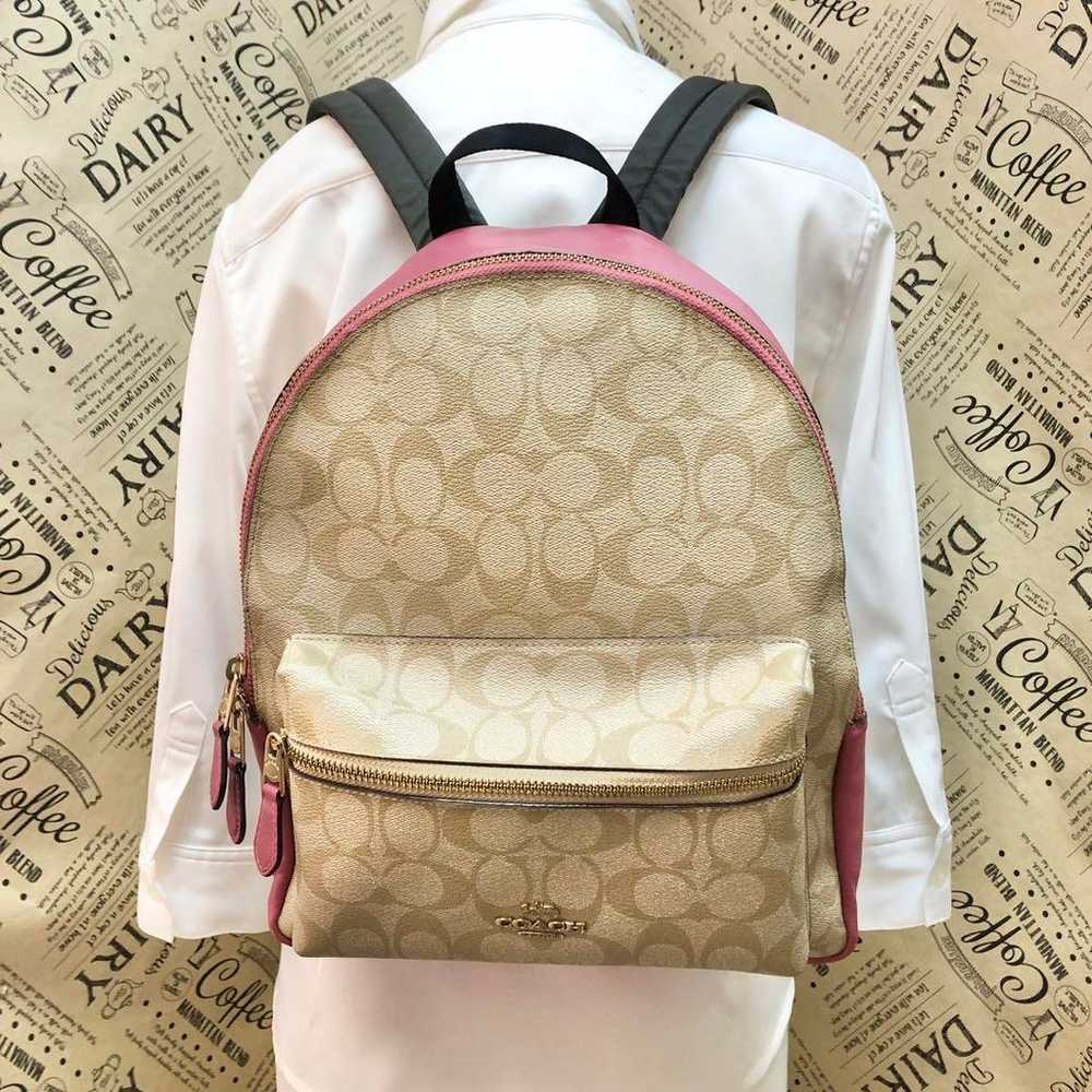 Coach Signature Backpack Bag Pink F32200 S2967 - image 1