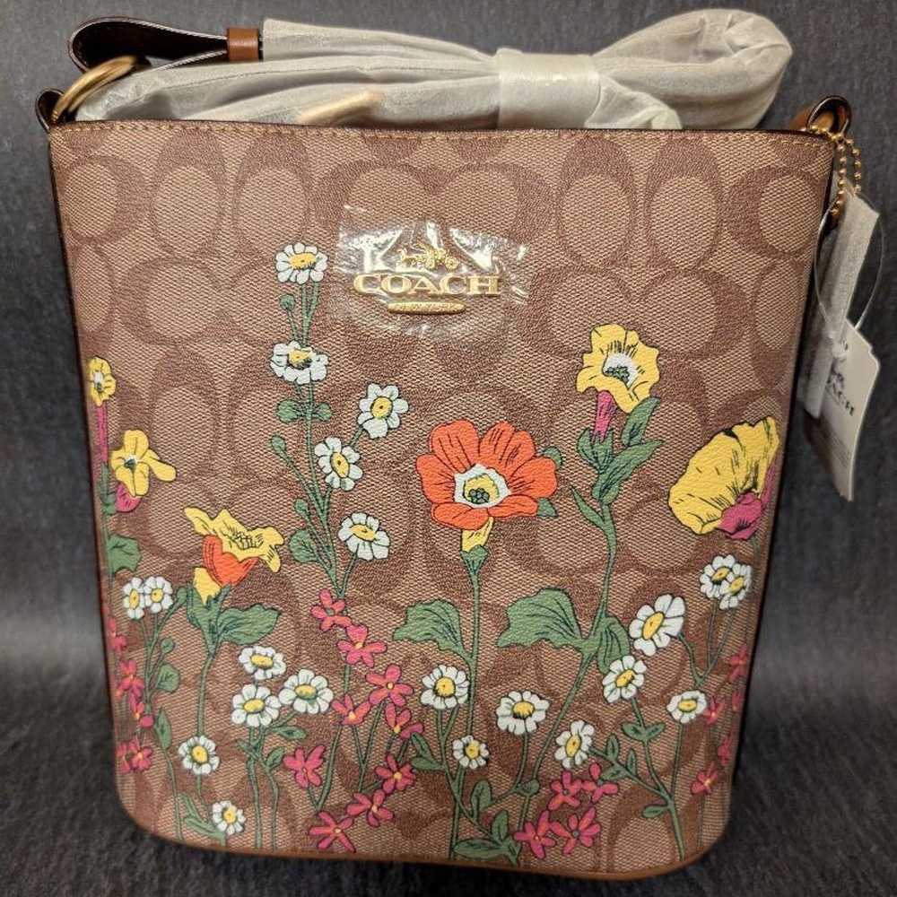 COACH Floral Pattern Shoulder Bag Medium Size - image 1