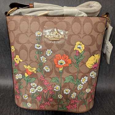 COACH Floral Pattern Shoulder Bag Medium Size - image 1