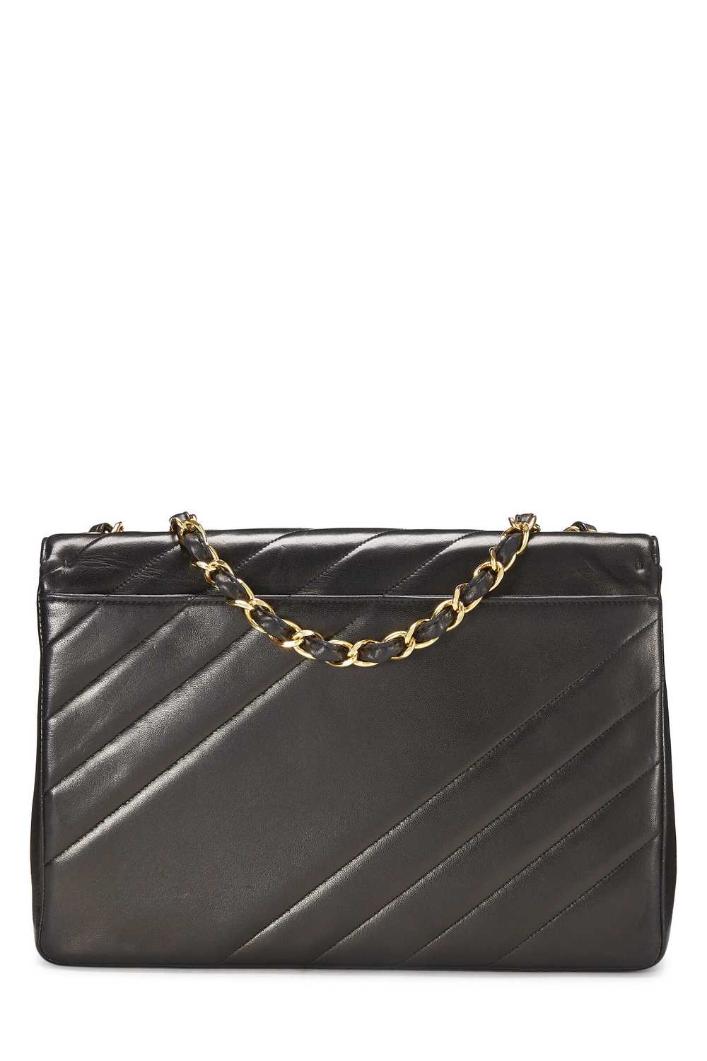 Black Diagonal Lambskin Flap Jumbo Send in SMS Se… - image 4