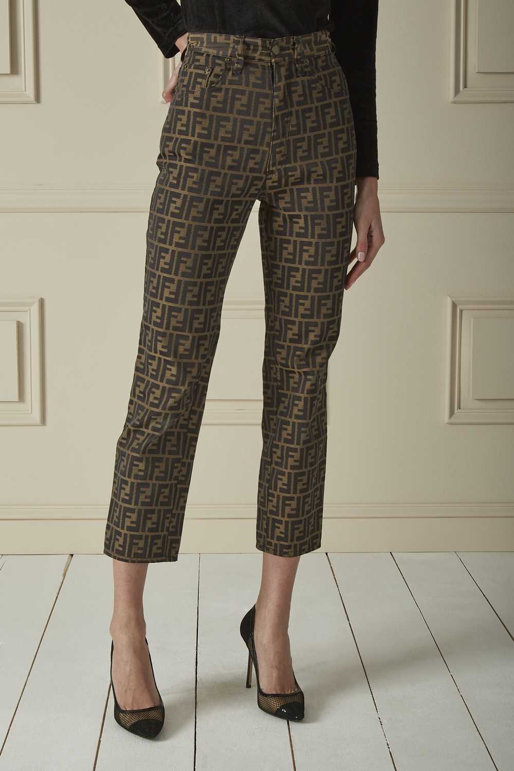 Brown Zucca Canvas Straight-Leg Pants Send in SMS… - image 1