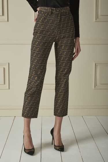 Brown Zucca Canvas Straight-Leg Pants Send in SMS 