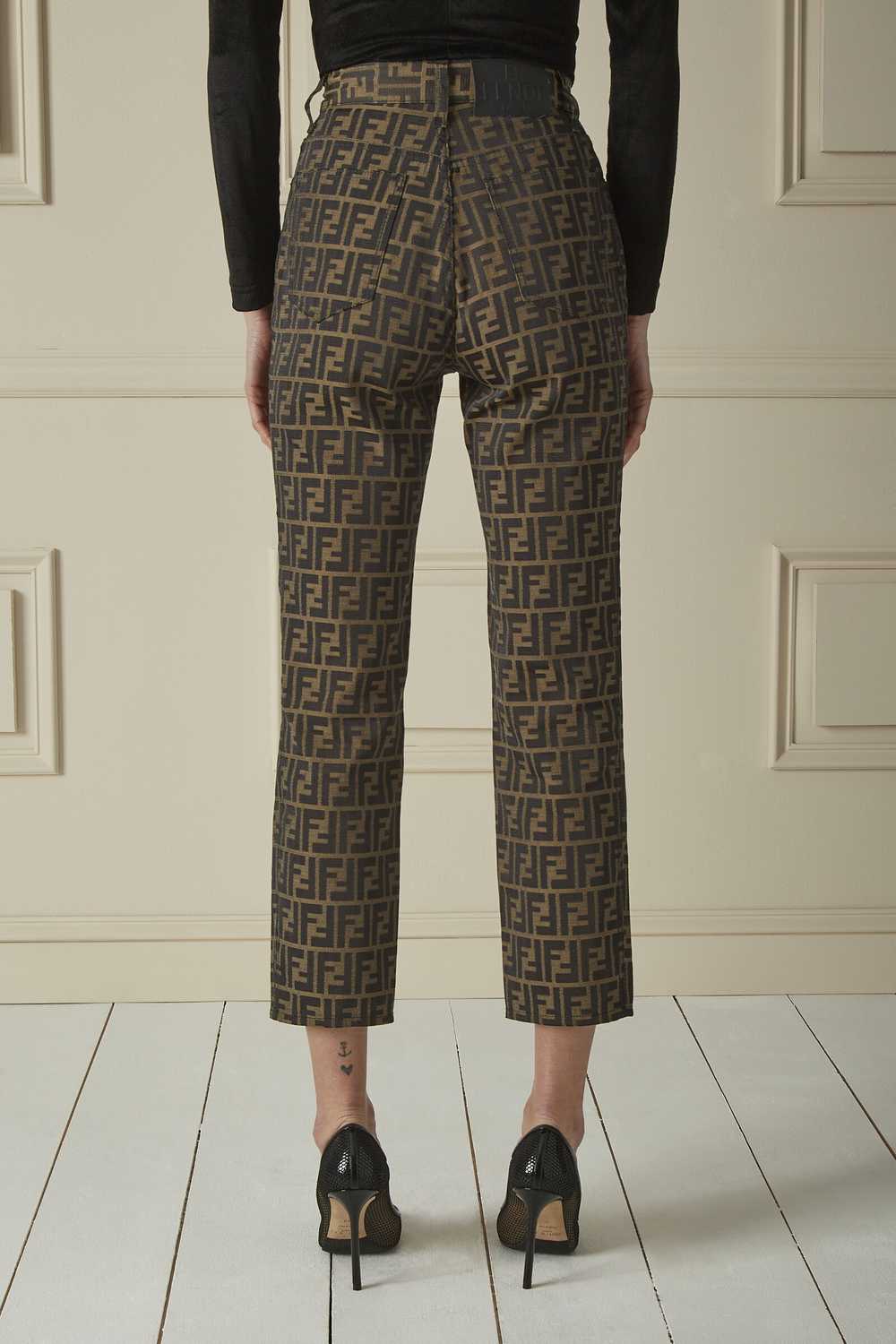 Brown Zucca Canvas Straight-Leg Pants Send in SMS… - image 2