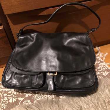 BRUNOMAGLI Bruno Mari Leather Shoulder Bag Black