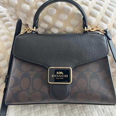 COACH shoulder bag black leather