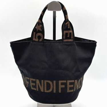 FENDI Nylon Logo Mini Tote Bag Handbag Black