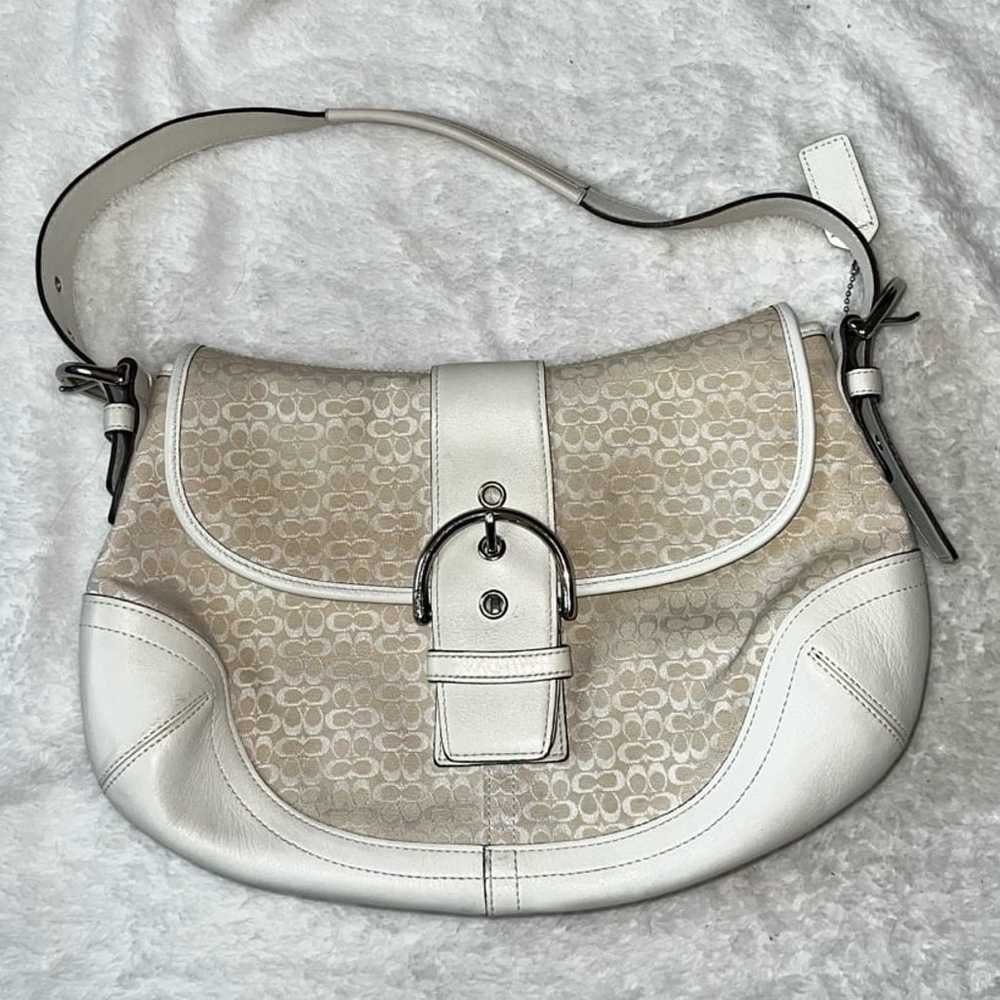 Vintage Coach Cream Y2K White Logo Monogram Saddl… - image 1