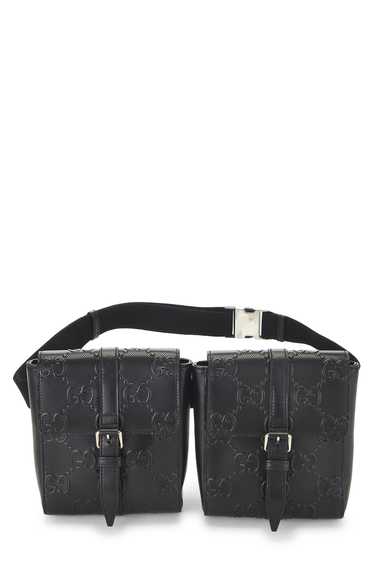 Black Embossed GG Double Pouch Belt Bag Send in S… - image 1