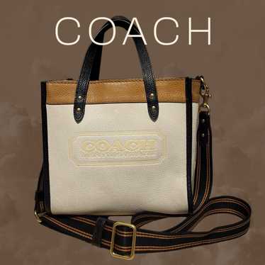 Coach Field Tote 22 with popular Colorblock Quilting & Coach Badge in B4/Ivory Multi NWT