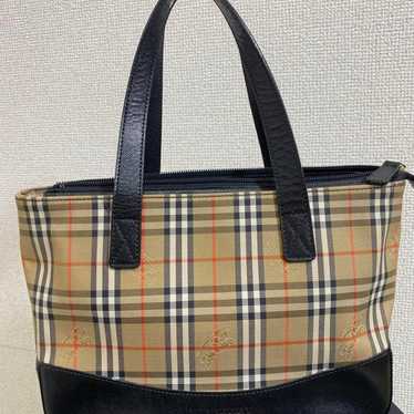 BURBERRY Shadow Horse Nova Check Handbag