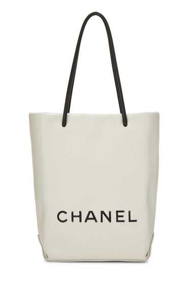 White Leather Essential Rue Cambon Shopping Tote … - image 1