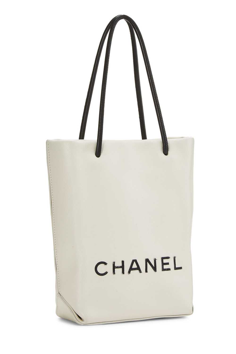 White Leather Essential Rue Cambon Shopping Tote … - image 2