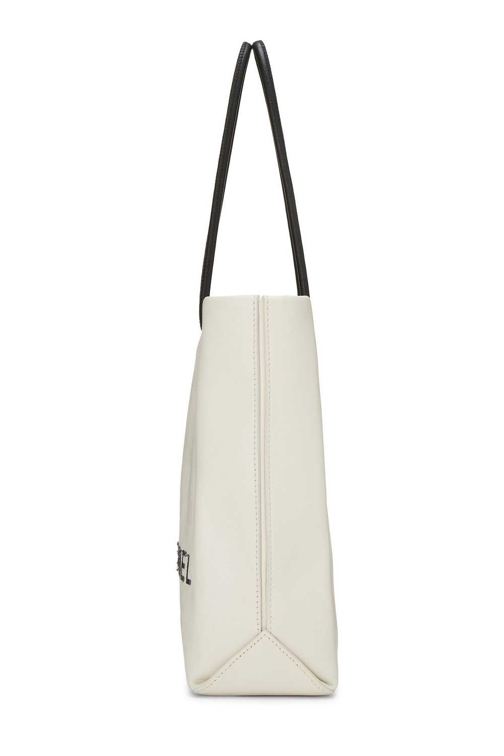 White Leather Essential Rue Cambon Shopping Tote … - image 3