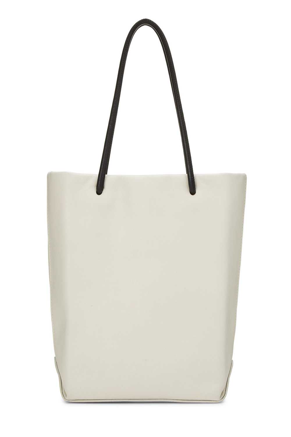 White Leather Essential Rue Cambon Shopping Tote … - image 4