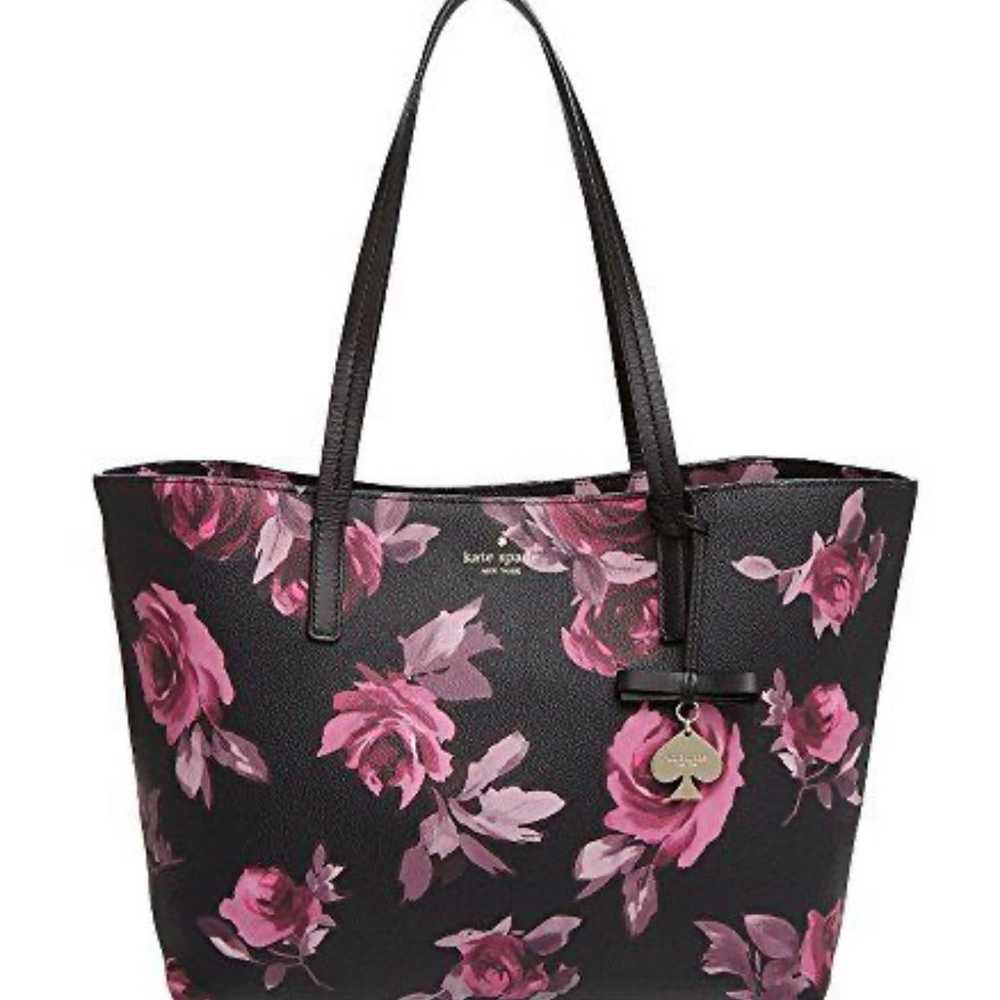 Kate Spade Black Floral Print Hawthorne Lane Ryan… - image 2