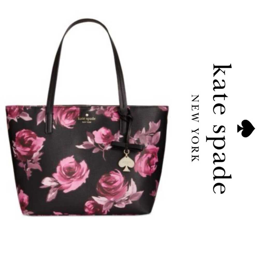 Kate Spade Black Floral Print Hawthorne Lane Ryan… - image 8